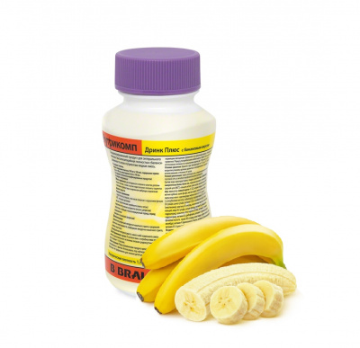 Нутрикомп Дринк Плюс банановый 200 мл. в пластиковой бутылке купить оптом в Омске