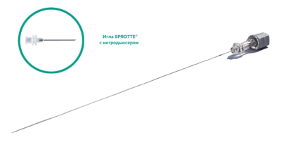 Спинальная игла Sprotte 22G x 6" (150мм) с интродьюсером — 10шт/уп купить оптом в Омске