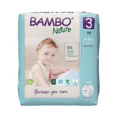 Эко-подгузники Bambo Nature 3 (4-8 кг), 28 шт купить оптом в Омске